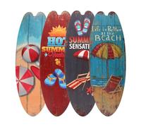 4pièces Décoration Bois De Planche De Surf Ornement Nautique Pour Maison Décoration De Bureau Et Étagère Style Rétro