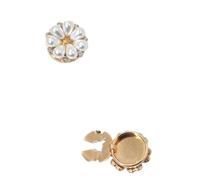 4Pieces Pearl Flower No-Sew Shirt Dress Buttons, Gold/Silver Clothing Accessories pour la couture(Gold)