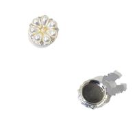 4Pieces Pearl Flower No-Sew Shirt Dress Buttons, Gold/Silver Clothing Accessories pour la couture(Silver)