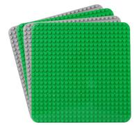 4Ppcs Grande Plaque de Construction Compatible avec Les plaques Duplo, Grande Plaque de Base,38 x 38 cm,Socle de Base pour Assemblage et Exposition,Jouet de Construction pour Enfants(2Vert+ 2Gris)