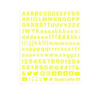 4R Quattroerre.it 1259 Kit de Lettres Adhésifs à Composer Social Media, Jaune Fluorescent