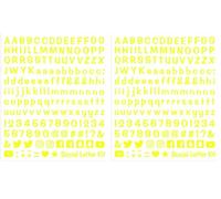4R Quattroerre.it 1259 Kit de Lettres Adhésifs à Composer Social Media, Jaune Fluorescent (Lot de 2)