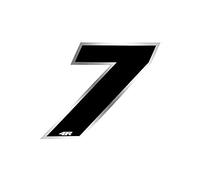 4R Quattroerre.it 13007 Nombre de Course 7 Grand, Noir et Chromé, 100 x 130 mm