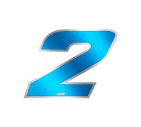 4R Quattroerre.it 13012 Nombre de Course 2 Grand, Bleu et Chromé, 100 x 130 mm