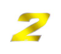 4R Quattroerre.it 13032 Nombre de Course 2 Grand, Jaune et Chromé, 100 x 130 mm