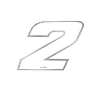 4R Quattroerre.it 13042 Nombre de Course 2 Grand, Blanc et Chromé, 100 x 130 mm