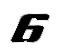 4R Quattroerre.it 13056 Nombre de Course 6 Moyen, Noir et Chromé, 65 x 85 mm