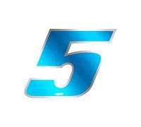 4R Quattroerre.it 13065 Nombre de Course 5 Moyen, Bleu et Chromé, 65 x 85 mm