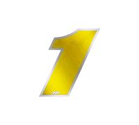 4R Quattroerre.it 13081 Nombre de Course 1 Moyen, Jaune et Chromé, 65 x 85 mm