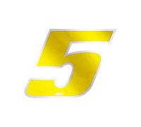 4R Quattroerre.it 13085 Nombre de Course 5 Moyen, Jaune et Chromé, 65 x 85 mm
