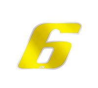 4R Quattroerre.it 13086 Nombre de Course 6 Moyen, Jaune et Chromé, 65 x 85 mm