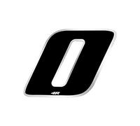 4R Quattroerre.it 13100 Nombre de Course 0 Mini, Noir et Chromé, 27 x 37 mm