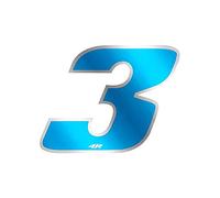 4R Quattroerre.it 13113 Nombre de Course 3 Mini, Bleu et Chromé, 27 x 37 mm