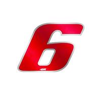4R Quattroerre.it 13126 Nombre de Course 6 Mini, Rouge et Chromé, 27 x 37 mm