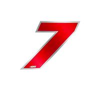 4R Quattroerre.it 13127 Nombre de Course 7 Mini, Rouge et Chromé, 27 x 37 mm
