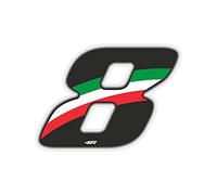 4R Quattroerre.it 13228 Nombre de Course 8 Mini, Drapeau Italien, 3 x 2,5 cm, Schwarz