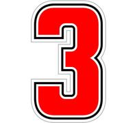 4R Quattroerre.it 13343 Nombre de Course 3 Sic., Rouge, 6,3 cm