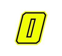 4R Quattroerre.it 13380 Numéro de Course 0 Moto GP, Jaune Fluorescent, 10 x 10 cm