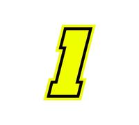 4R Quattroerre.it 13381 Numéro de Course 1 Moto GP, Jaune Fluorescent, 10 x 7 cm