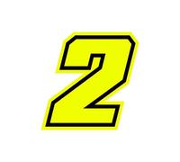 4R Quattroerre.it 13382 Numéro de Course 2 Moto GP, Jaune Fluorescent, 10 x 10 cm
