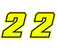 4R Quattroerre.it 13382 Numéro de Course 2 Moto GP, Jaune Fluorescent, 10 x 10 cm (Lot de 2)