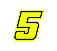 4R Quattroerre.it 13385 Numéro de Course 5 Moto GP, Jaune Fluorescent, 10 x 10 cm