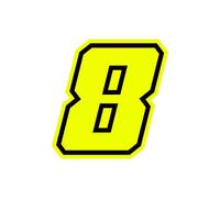 4R Quattroerre.it 13388 Numéro de Course 8 Moto GP, Jaune Fluorescent, 10 x 10 cm