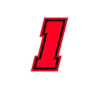 4R Quattroerre.it 13391 Numéro de Course 1 Moto GP, Rouge Fluorescent, 10 x 7 cm