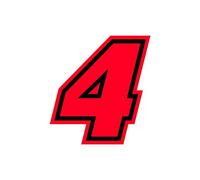 4R Quattroerre.it 13394 Numéro de Course 4 Moto GP, Rouge Fluorescent, 10 x 9,5 cm