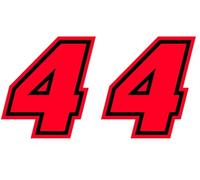4R Quattroerre.it 13394 Numéro de Course 4 Moto GP, Rouge Fluorescent, 10 x 9,5 cm (Lot de 2)