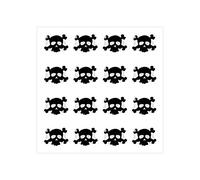 4R Quattroerre.it 14222 Adhésif 3D Mini Crânes Noirs, 52 x 52 mm