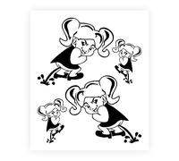 4R Quattroerre.it 15775 Autocollants prefustellati supersagomati pour Voiture Monella, Noir, 10 x 12 cm