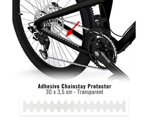 4R Quattroerre.it 16851 Protection Base Arrière Rhino pour Cadre de Vélo, Transparent, 30 x 3,5 cm