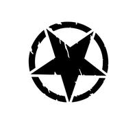 4R Quattroerre.it 17090 Autocollant Army Star pour Jeep Renegade, Diamètre 20 cm, Noir Mat, 2 Pièces