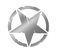 4R Quattroerre.it 17093 Autocollant Army Star pour Jeep Renegade, Diamètre 20 cm, Argent, 2 Pièces