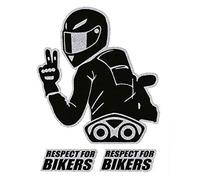 4R Quattroerre.it 32104 Autocollant surmoulé Respect for Bikers 10 x 12 cm, Noir