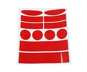4R Quattroerre.it 4015 Lot d'autocollants réfléchissants pour vélo, Rouge, 14 x 16 cm