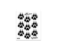 4R Quattroerre.it 6133 Stickers Pattes de Loup, Noir, 10 x 12 cm