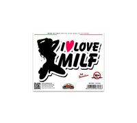 4R Quattroerre.it 6160 Autocollant I Love Milf, 10 x 12 cm, Red, Multicolor