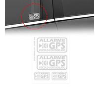 4R Quattroerre.it 6220 Autocollants Alarme GPS Véhicule Contrôlé, Blanc