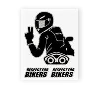 4R Quattroerre.it 6341 Autocollant Super-profilé Respect for Bikers, 10 x 12 cm, Noir