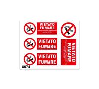 4R Quattroerre.it 8074 Tableau Stickers Interdit de Fumer, Set de 2