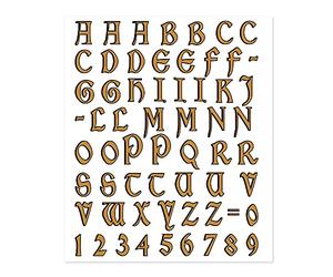 4R Quattroerre.it 8112 Kit Lettres Adhésives Celtiques, Doré