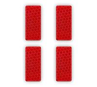 4R Quattroerre.it Adhésif 3D Diamond Refractive Rectangles, Rouge, Lot de 4 Pièces
