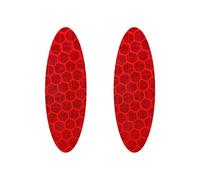 4R Quattroerre.it Adhésif Diamond Refractive Ovales, Rouge, Lot de 2 Pièces