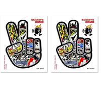 4R Quattroerre.it Adhésif Salut Motard, 10 x 12 cm (Lot de 2)