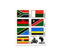 4R Quattroerre.it Adhésifs Drapeaux pour Valises Moto, Flag Ride Tour Afrique 1