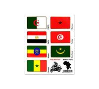 4R Quattroerre.it Adhésifs Drapeaux pour Valises Moto, Flag Ride Tour Afrique 2