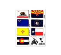 4R Quattroerre.it Adhésifs Drapeaux pour Valises Moto, Flag Ride Tour Amerique 2
