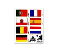 4R Quattroerre.it Adhésifs Drapeaux pour Valises Moto, Flag Ride Tour Europe 1